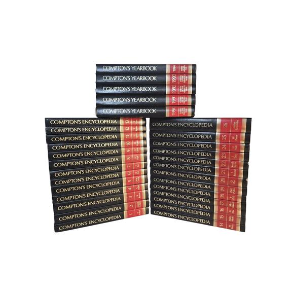 Compton’s Encyclopedia 26-Volume Set + 5 Yearbooks 1991-1994 15th Edition 1988